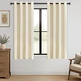 MRTREES Blackout Curtains 66 Drop 2 Panels Biscotti Beige Eyelet 46x66 in