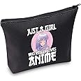 WZMPA Anime Cosplay Cosmetic Bag Anime Fans Gift Just A Girl Who Really Loves Anime Makeup Zipper Pouch Bag Anime Girls Teenagers Merchandise (Really Loves Anime)