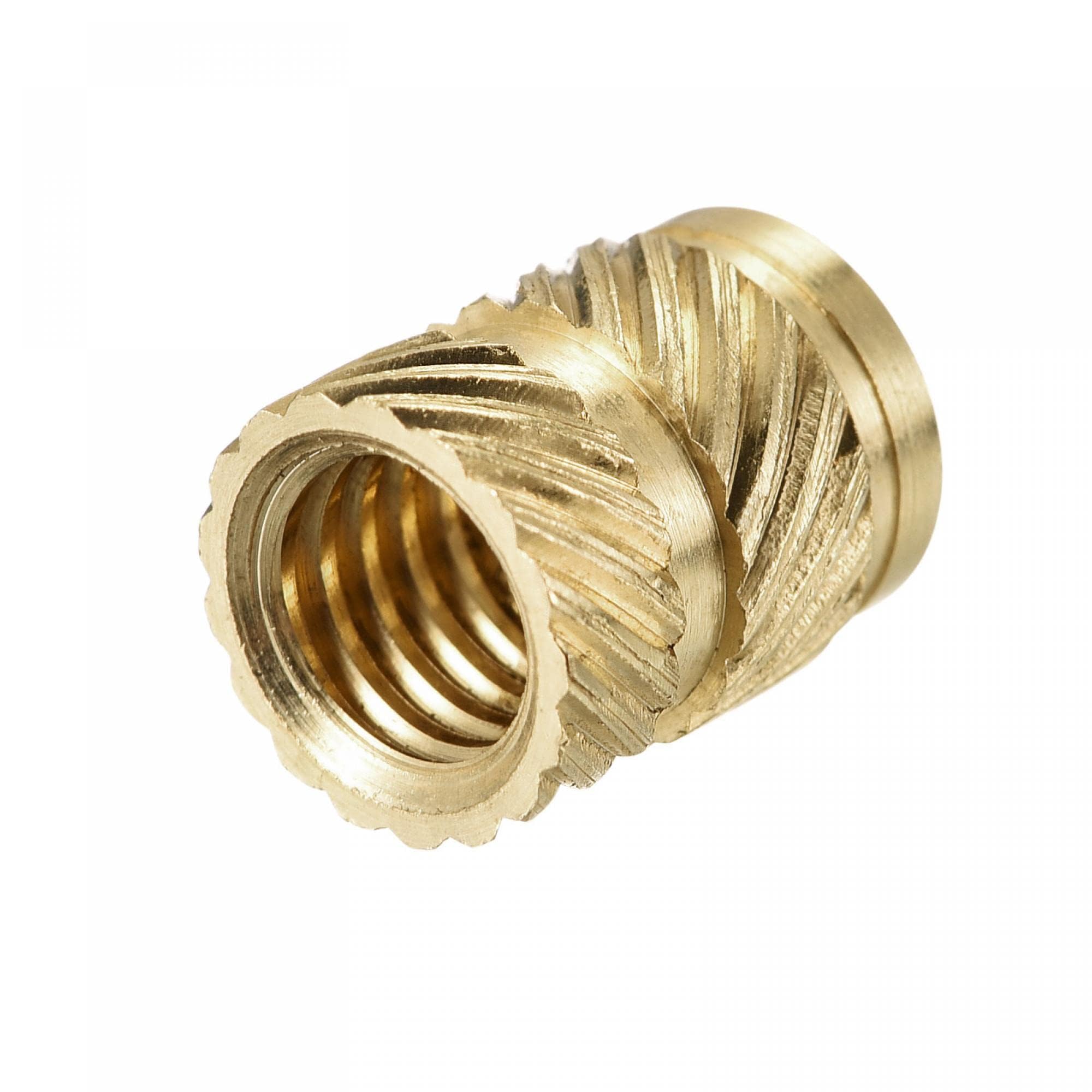 TOP-VIGOR 60Pcs M6 Threaded Knurled Insert Nuts, M6 x 10mm x 8mm OD 3D Printing Brass Nuts, Female Threaded Inserts Brass Heat Set Insert Embedment Nut for 3D Printing — image 1