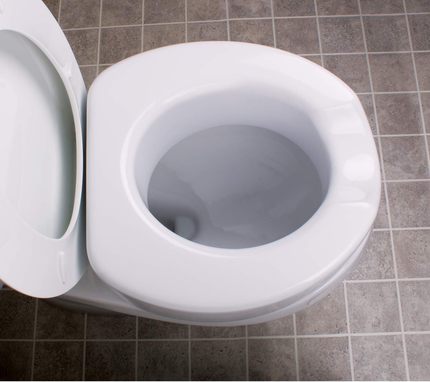 Carex Toilet Seat Riser With Quick-Lock - Adds 4 Inches of Height to Toilet - Raised Toilet Seat With 300 Pound Weight Capacity - Slip-Resistant - - 