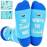 HAPPYPOP School Gift Ideas - Funny Graduation Big Dill Pickle Socks Book Lover Gifts