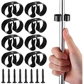 Zonon 8 Pcs Spring Clip Gripper Clip 3/8-5/8 In Spring Clamp Holder, Black | With Screws for Easy Setup, Fits Poles, Spring Hooks for Curtain Rods, Closet Bars, Shower Rails, Garage Tool Holders