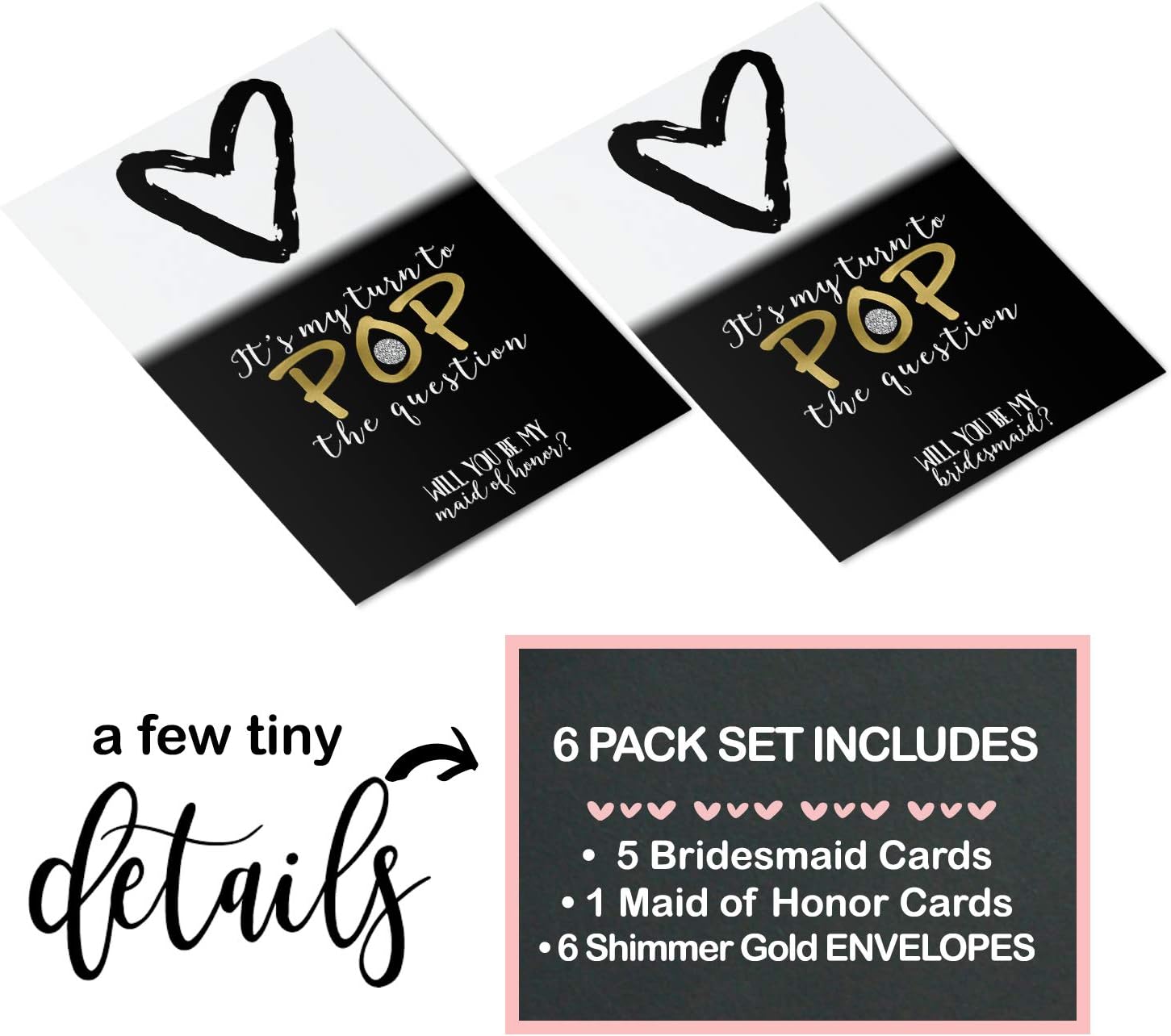 SET OF 4 or more Scratch Off I can't say I Do without you Card Maid of  Honor Matron of Honor Bridesmaid Ask Card with Metallic Envelope Wedding &  Engagement Cards Paper