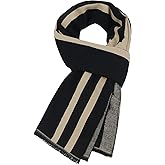 American Trends Mens Winter Warm Long Soft Scarf Plaid Tassel Scarf for Men Soft Classic Scarves