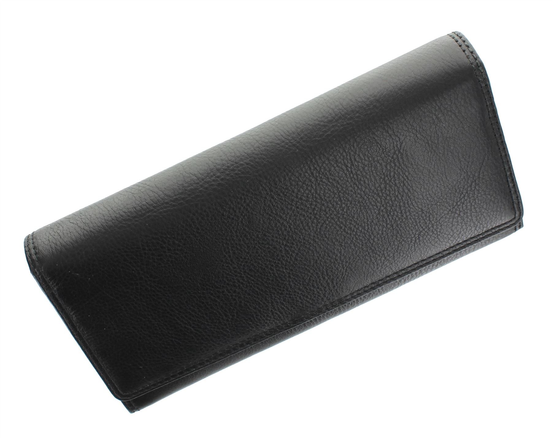 VISCONTI Heritage Collection Buckingham Leather Flap Over Purse RFID Blocking HT35 Black