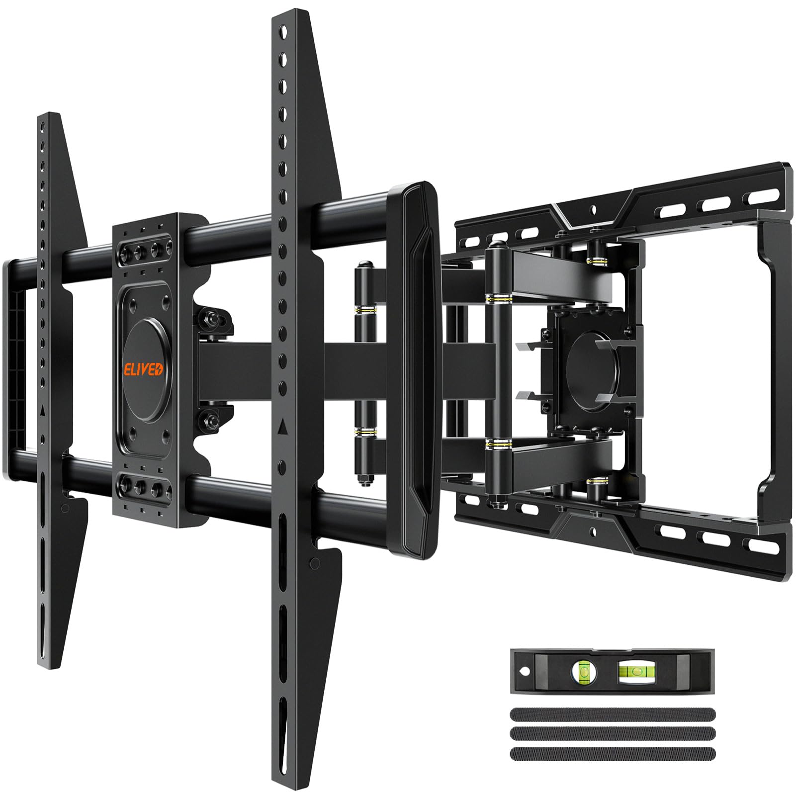 ELIVED TV Wall Mount for Most 37-82 Inch OLED QLED TVs, 8 Ball Bearings Smooth Swivel Extend for Ultra Slim Screens, Full Motion Wall Mount TV Bracket Max VESA 600x400mm, 100 lbs. Fits 16
