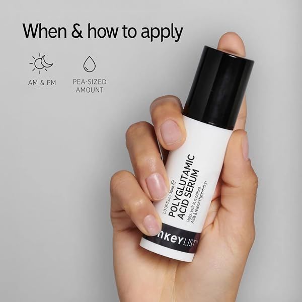 THE INKEY LIST POLYGLUTAMIC ACID SERUM, FACE SERUM TO MOISTURIZE DRY SKIN, REDUCE FINE LINES AND BOOST RADIANCE, 1.01 FL OZ