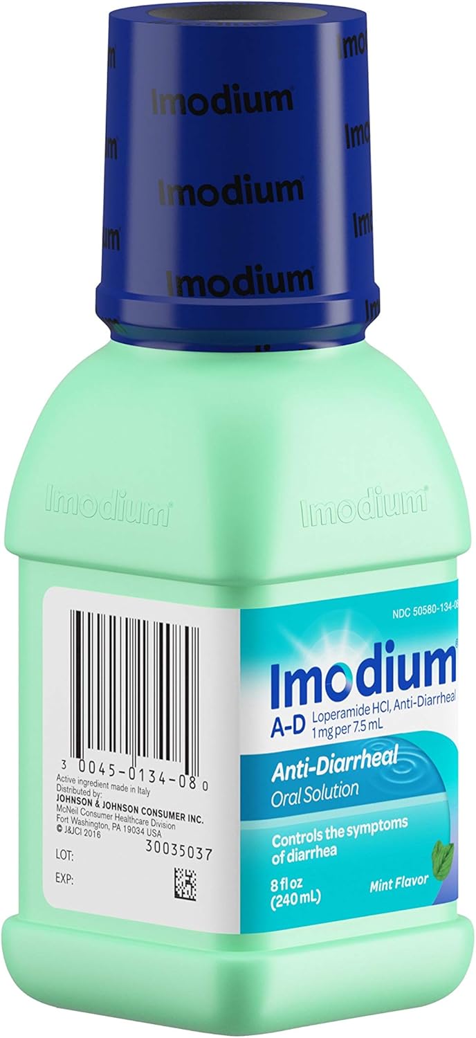 Imodium A-D Liquid Anti-Diarrheal Medicine with Loperamide Hydrochloride, Mint Flavor, 8 fl. oz: Health & Personal Care
