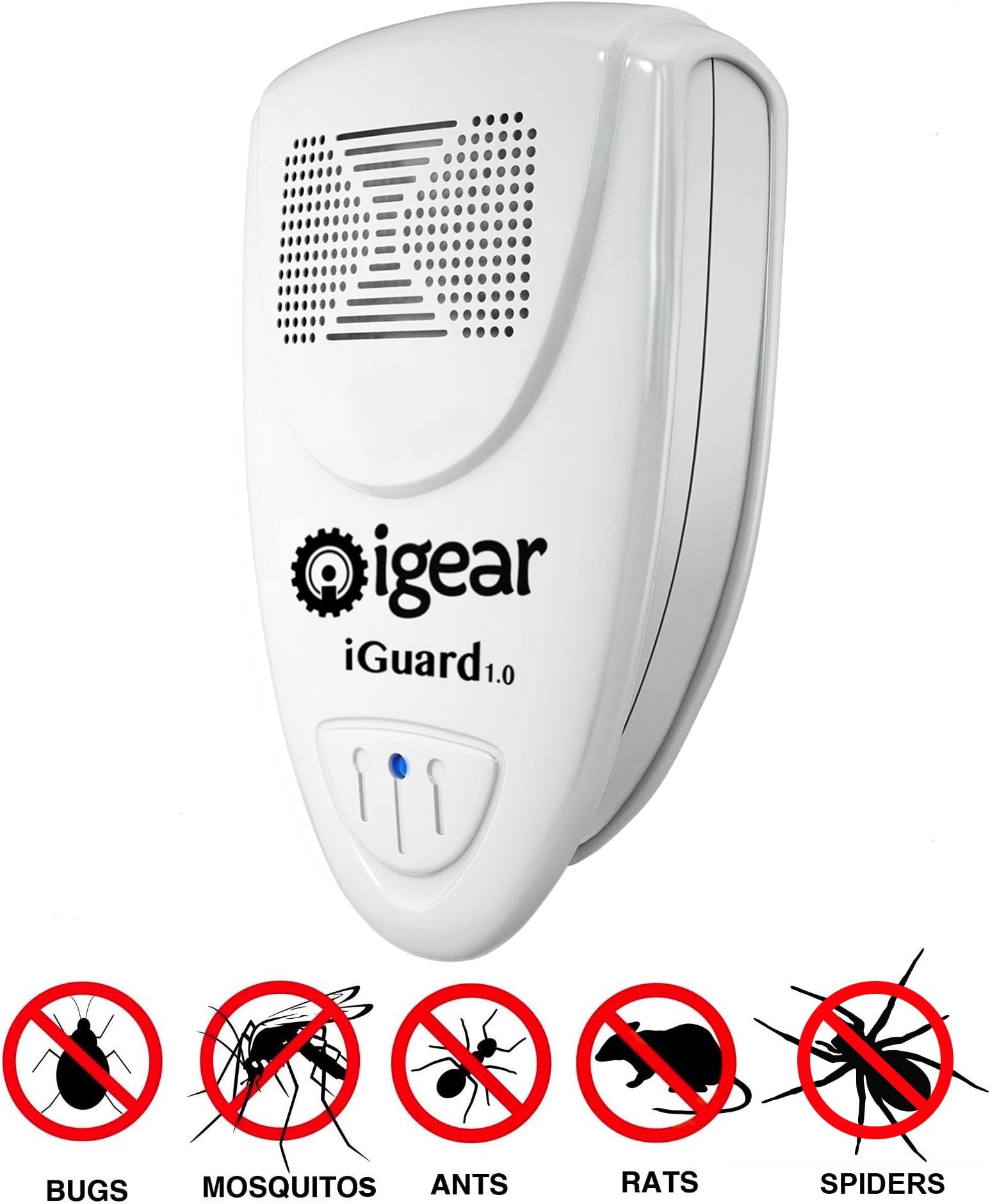iGear iGuard 1.0 Ultrasonic Pest Repeller for Rodent and Insect - Pest Bug Repellent - Best Pest Control Products for, Cockroach, Rodents, Flies, Roaches, Ants, Spiders, Fleas, Mice-Home Indoor Use!