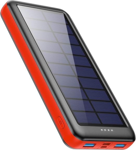 Ekrist Batterie Externe Solaire Chargeur Nomade 26800mAh,【Trois Choix