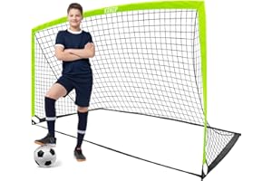 KUNUP Kids Soccer Goal for Backyard, 5×3, 6×4, 9×5FT Easy Foldable Soccer Practice Net with Portable Carrying Bag for Toddler Youth Adult Soccer Training Equipment Outdoor Sports Game