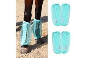 CareMaster Universal Size Horse Leggings Fine Mesh Greatly Reduce Stomping Breathable Horse Boots Leg Wraps (Set of 4) Summer Mint