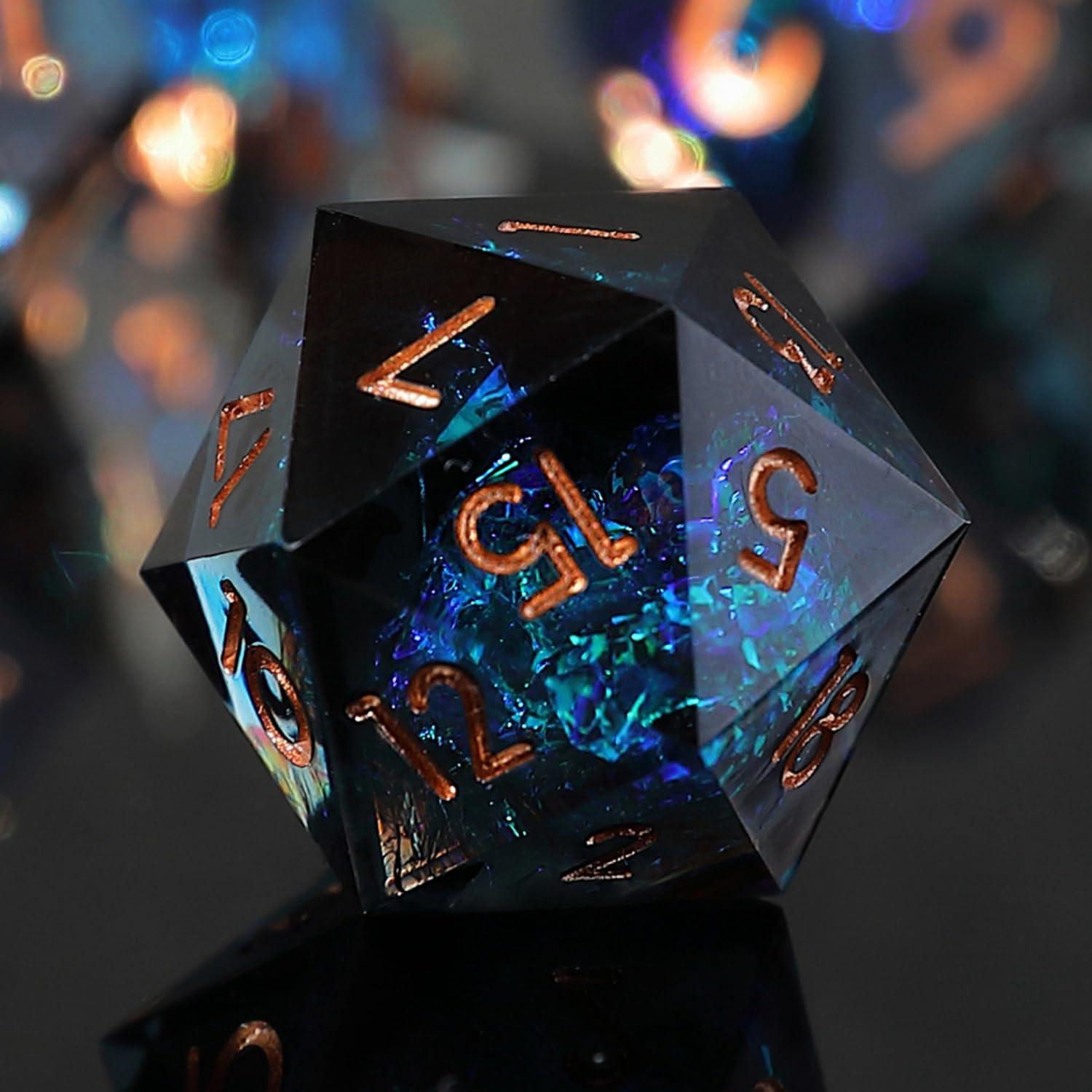 DND Dice Set 7pcs D4 D6 D8 D10 D12 D20 D% Polyhedral Handmade Resin Sharp Edged D&D Dice for Dungeons and Dragons Pathfinder Roll Playing Table Games RPG MTG Games with Gift Box