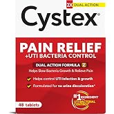 Cystex Dual-Action UTI Pain Relief Tablets, Fast-Acting, 48 Count | Urinary Pain Relief Support for Burning, Urgency, &amp; Discomfort, Non-Staining