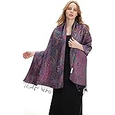 zero season Boho Paisley Pashmina Shawl Wrap Lightweight Scarf for Women, Silky Feel Bohemian Wrap for Travel & Daily Wear