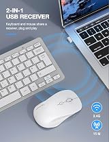 TECKNET Mini Wireless Keyboard and Mouse Set 2.4G USB Receiver 12 Multimedia view 2