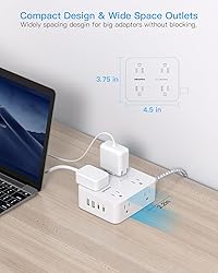 PD 30W USB C Power Strip Surge Protecor, HANYCONY 8