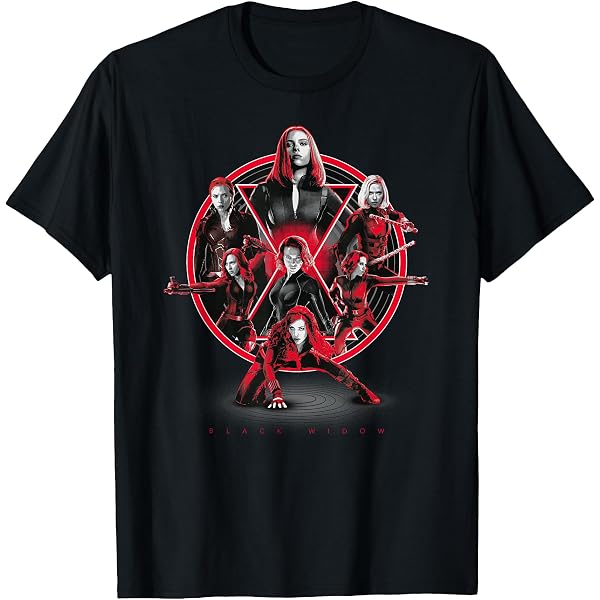 Marvel Black Widow T-Shirt Donna Manica Corta: Maglietta Ufficiale In 100% Cotone Organico, Taglie S-M-L-XL