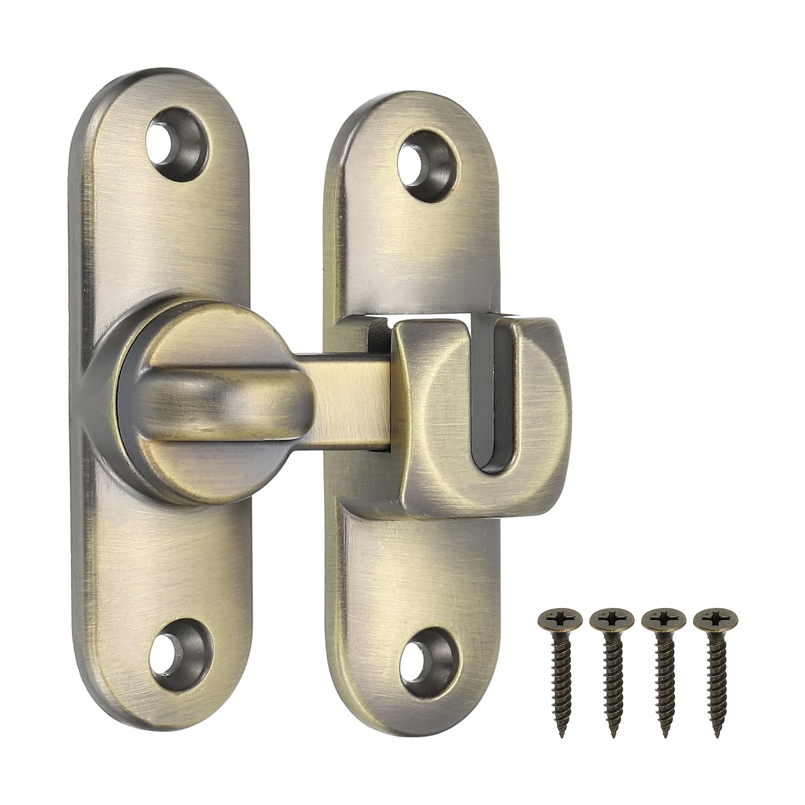 PATIKIL 1 Pack Flip Sliding Door Latch Safety Bar Gate Lock Hardware for Cabinet Bathroom Bedroom Garden, Bronze