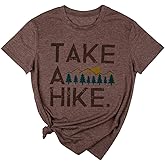 Xiaomomo Womens Take A Hike Printed Short Sleeves T-Shirt Casual Camping Hiking Graphic Tee Tops