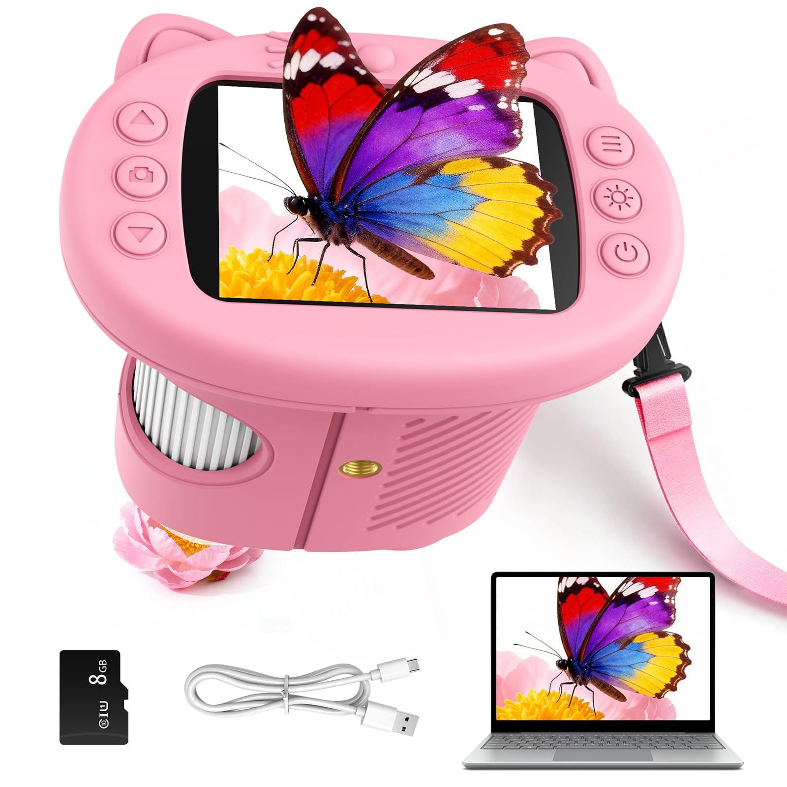 Yidoroye 1000X 2.4" HD Handheld Digital Microscope for Kids, STEM Toys for 3-15 Year Old Boys Girls Gifts Birthday Presents, Portable Miniscope with Photo & Video Edu Gift USB Rechargeable