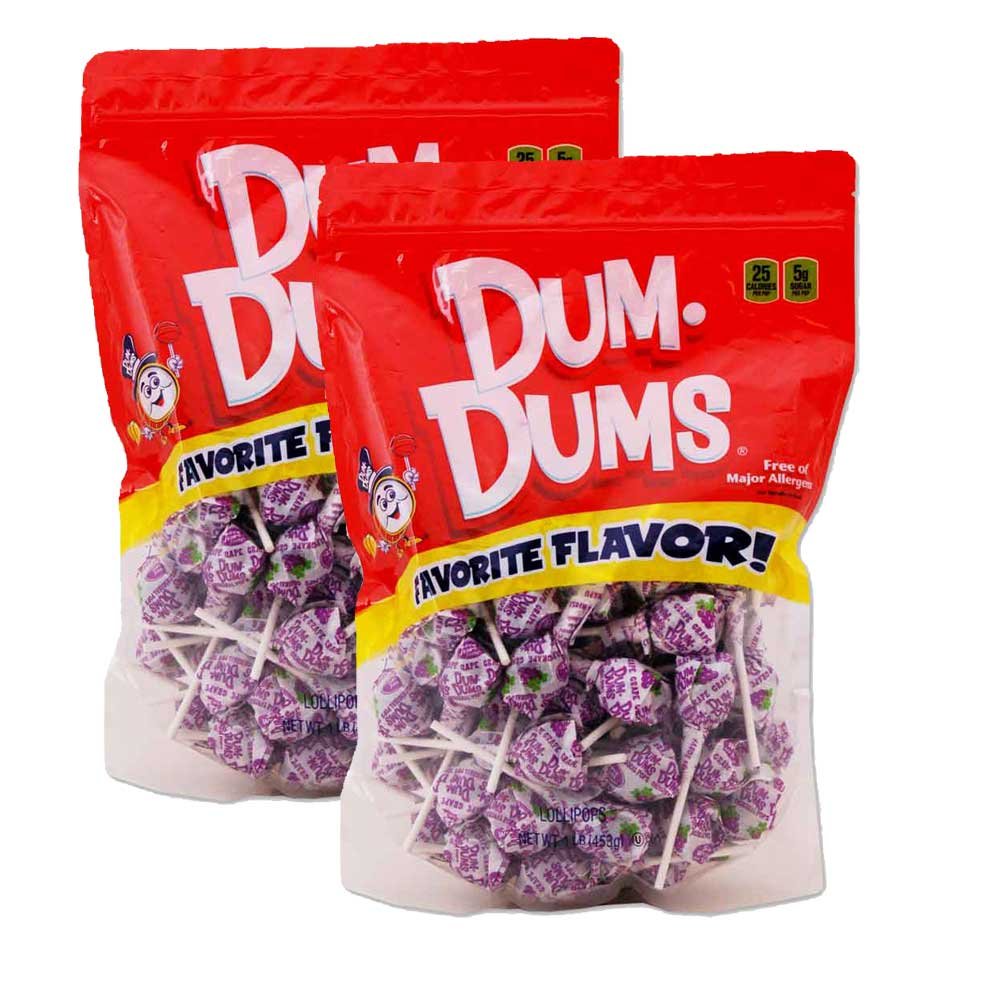 Amazon Com Dum Dums Grape 2 1 Lb Bags Grocery Gourmet Food