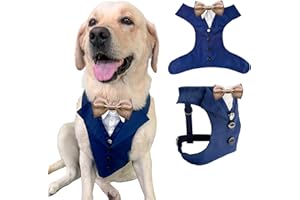 AVERYDAY Dog Tuxedo For Wedding Outfit, Aesthetic Dog Suit and Tie for Birthday, Halloween, Cosplay, Christmas Party, Formal Wear Dog Costumes with Bowtie, Dog Tuxedo for Small Dogs to Large Dogs Male