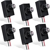 Flutesan 6 Pcs Photocell Dusk to Dawn Sensor for Outdoor Lighting 100-277v | Photocell Photo Eye Sensor, Photoelectric Switch Hardwired, Post Eye Light Control Most Outdoor Lamp Fixtures Bulbs