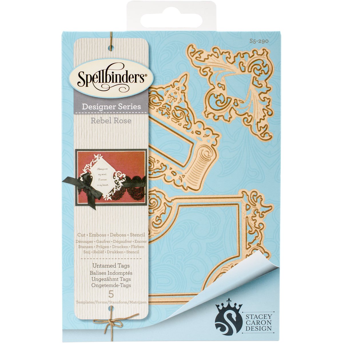 Spellbinders Shapeabilities "Untamed Tags" Die, Brown