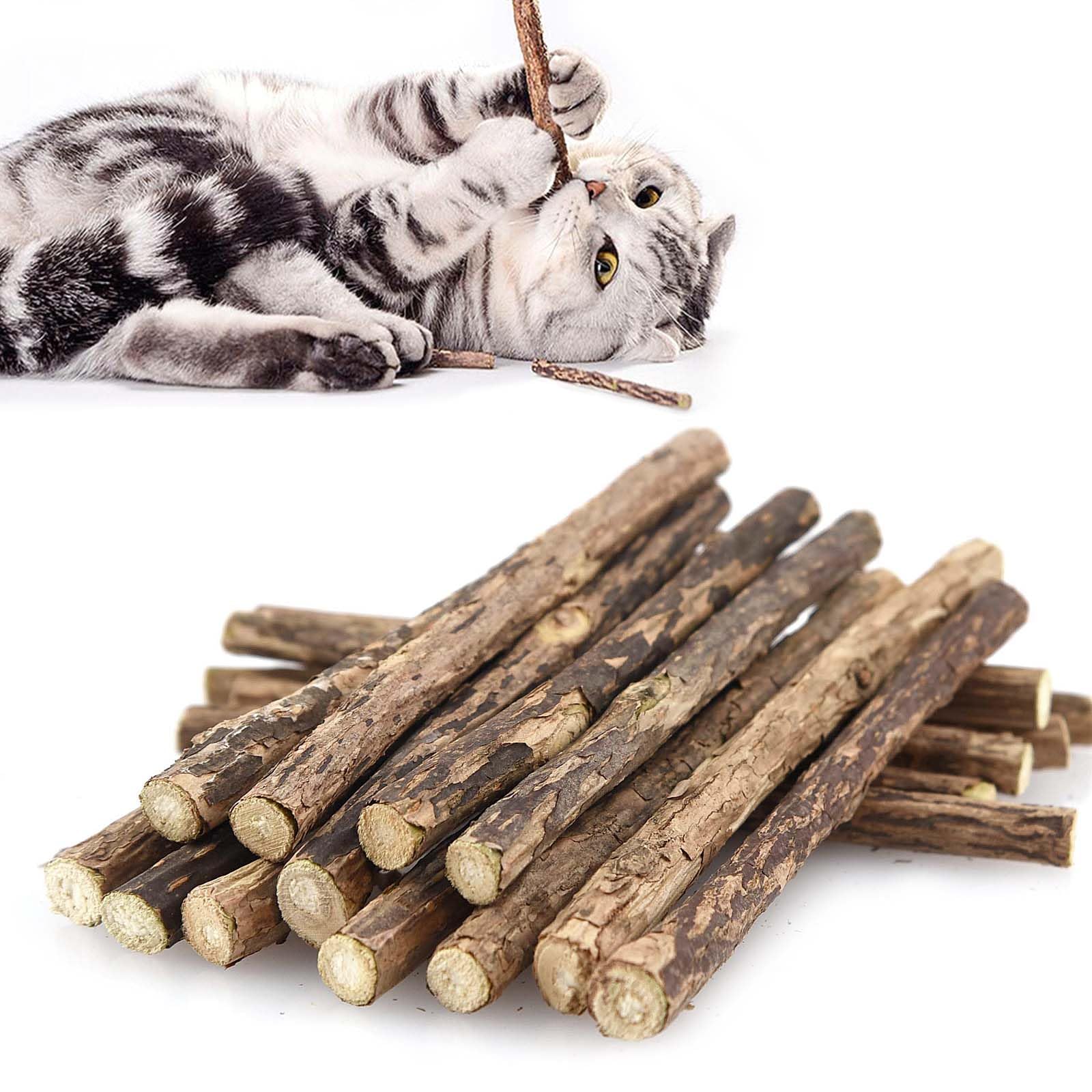 SeaMorn Natural Matatabi Silvervine Cat Chew Sticks - 30Pcs Catnip Toys for Dental Care, Teeth Grinding and Molar Health - for Kittens & Adults