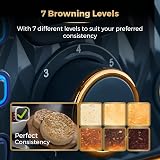 Tower Empire 4-Slice Toaster T20061MNB Midnight Blue Brass 1600W Defrost Reheat view 4