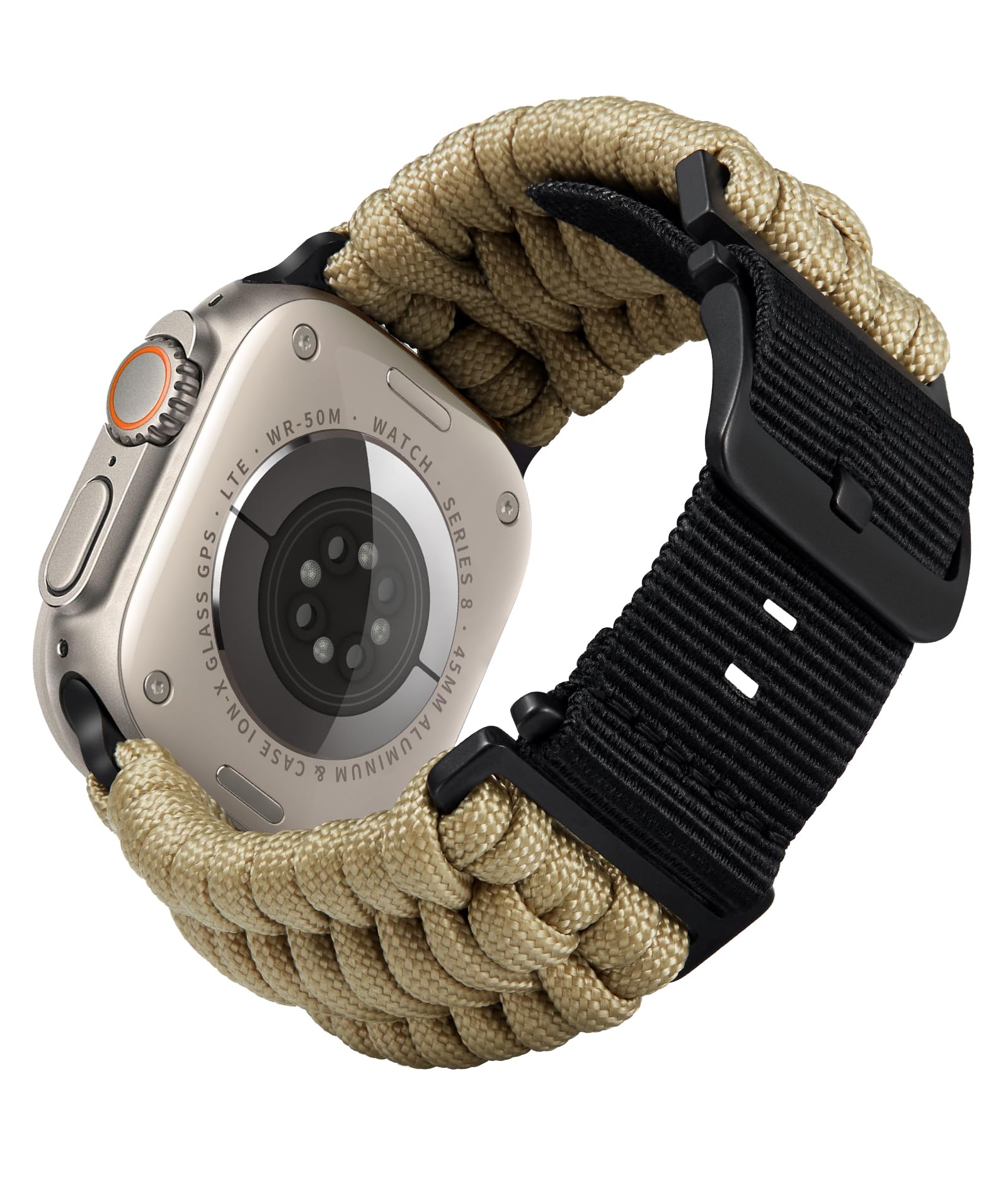 BINLUN Compatible with Apple Watch Strap 49mm 46mm 45mm 44mm 42mm, Military Braided Paracord Nylon Replacement Sport Band Fit for iWatch Ultra3 Ultra2 Ultra SE3 Series 11/10/9/8/7/SE2/SE/6/5/4/3/2/1