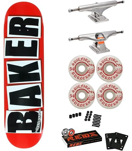 Amazon.com : Baker Skateboard Complete Logo Red/White 8.125