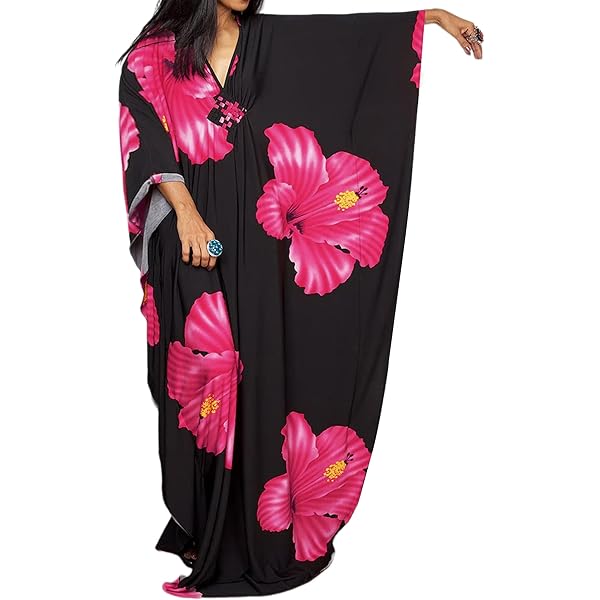 Reggae Kleding Dames Bsubseach Maxi Jurk - Turks Kaftan, Rayon, Oversized, Eén Maat Voor Dames Bikini Cover-up