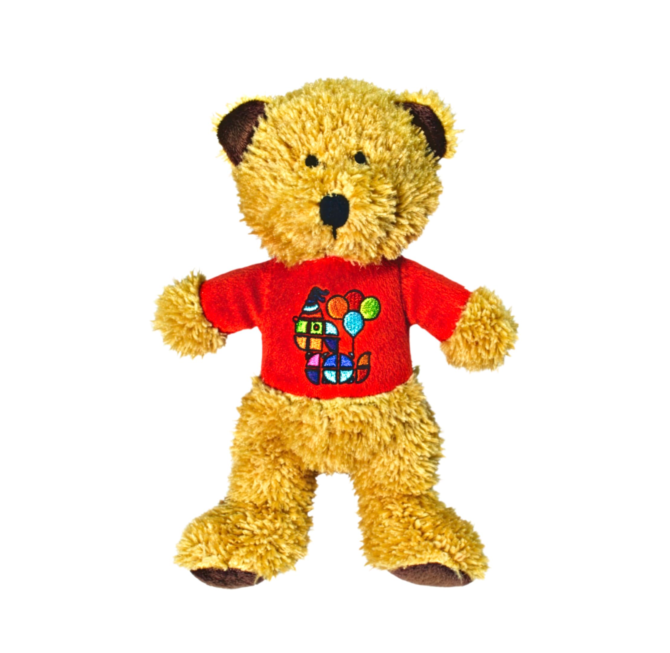 Scarlaroo Plush Teddy Bear Dog Toy – Birthday Ted for Small Dogs and Puppies