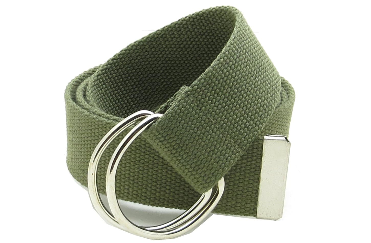 Canvas  Belt Double DRing Buckle 1.5 Wide with Metal Tip Solid Color