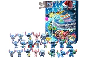 PINNKL Stitchs Advent Calendar 2023 Christmas Countdown Calendar 24pcs Cartoon Stitchs Figure Doll Advent Calendar Stocking Stuffer for Kids