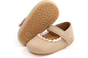 WILLFUN Baby Girls Mary Jane Flats Floral Princess Dress Crib Shoes Non-Slip for Toddler First Walkers