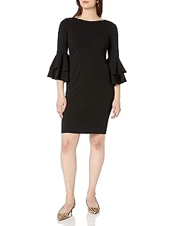 calvin klein off the shoulder flutter bell sleeve dress