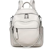 Wesccimo Genuine Leather Backpack Purse For Women Real Soft Leather Travel Convertible Shoulder Bag