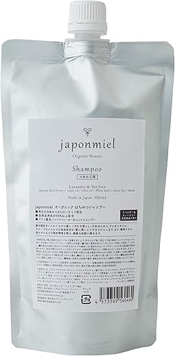 japonmielオーガニック はちみつシャンプー（詰め替えパウチ）300ml 日本はちみつ配合 アミノ酸系ノンシリコン