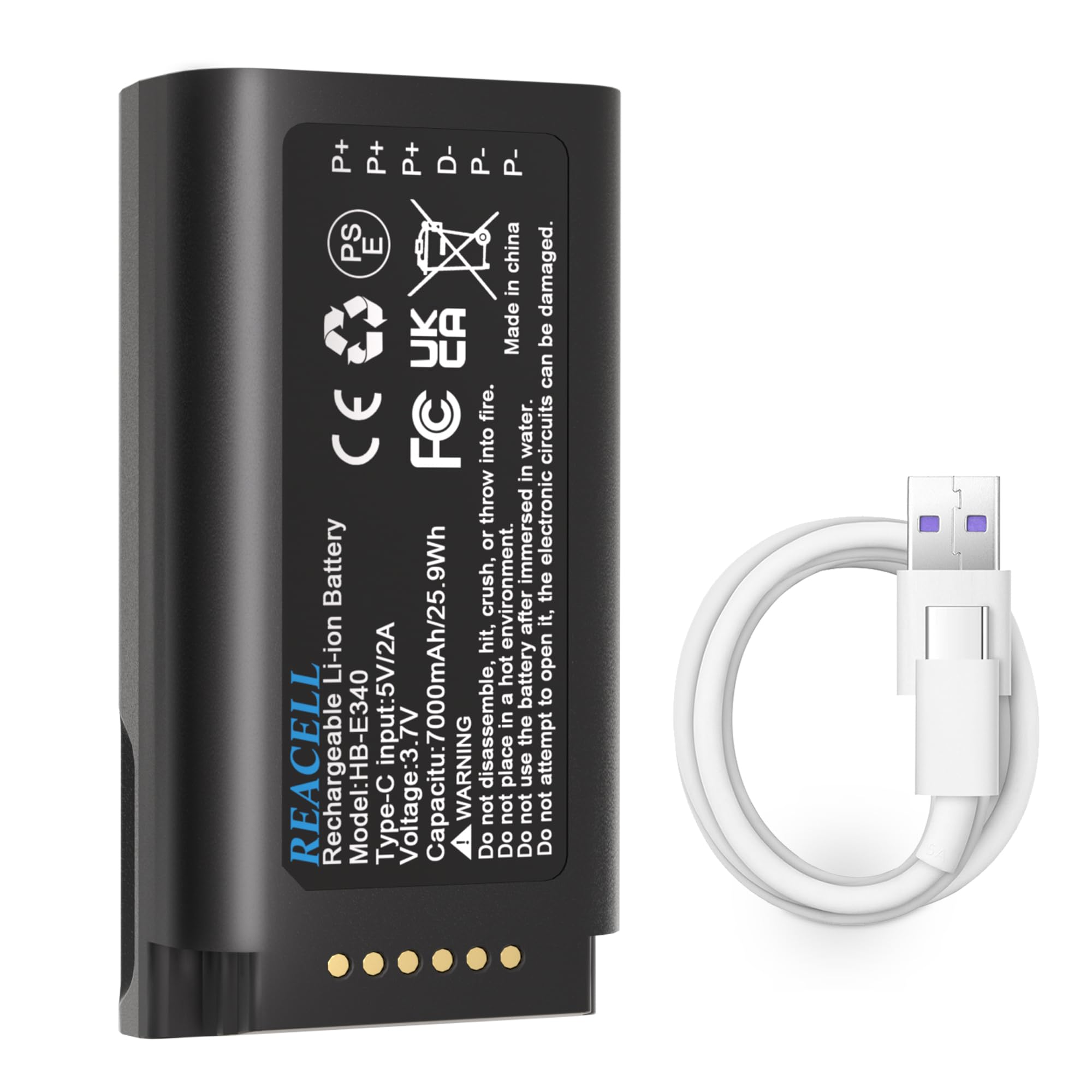 Photo 1 of REACELL E340 Replacement Battery Compatible for eufy Video Doorbell E340, 7000mAh High Capacity Spare Battery for Security Video Doorbell
