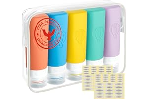 Advanced Triple-Seal Leakproof Thick Travel Bottles for Toiletries - Lesnorry Travel Containers for Toiletries with Waterproo