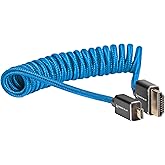 KONDOR BLUE | Micro HDMI to HDMI Cable 12"-24" Braided Coiled | 4K 60Hz, 18Gbps, HDR, 3D Video & Nylon Braided with Reinforce