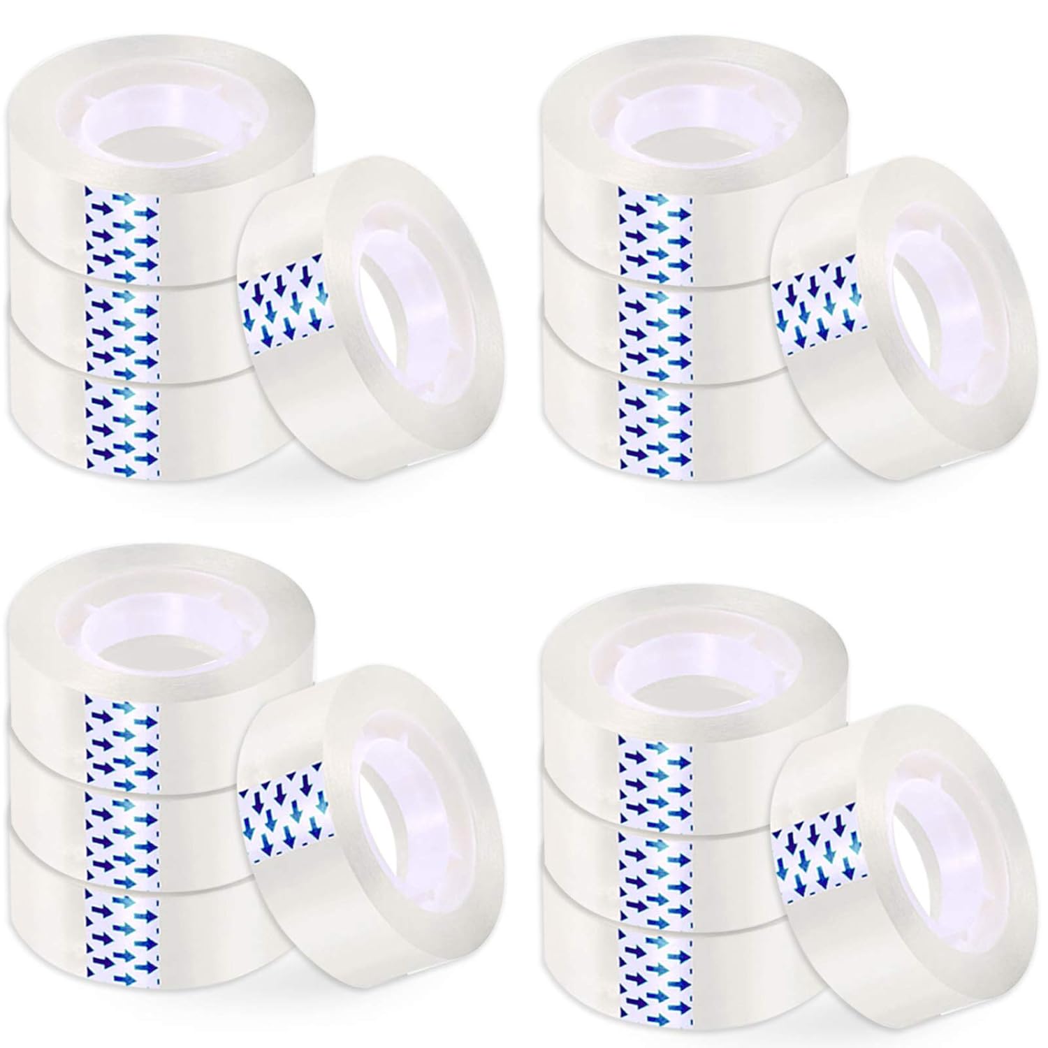 16 roll Transparent Tape Refills Rolls for Dispenser, Clear Tape for Office,Home,School,0.72inchx1200inch: Industrial & Scientific