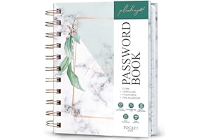 PLANBERRY Password Book Premium – Small Internet Address Organizer with A-Z Tabs – Pocket Website Password Keeper with Alphabetical Tabs – 4.7x5.7″, Hardcover (Natural Green)