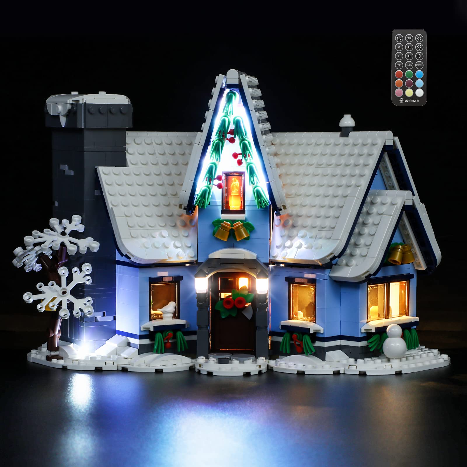 MENZAVA LED Light Set (Remote Control) Compatible with LEGO 10293 Santa’s Visit Icons Building Blocks Model - Model Set NOT Included