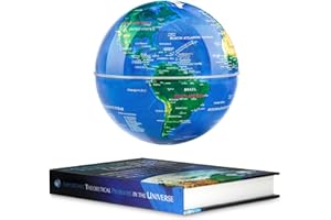 Flagest Magnetic Levitation Floating Globe with 16 Colors LED Lights, Rotating Geographic Globe World Map with Book Base for Home Office Desk Decor, Cool Tech Gadgets for Men Husband Boys and Girls