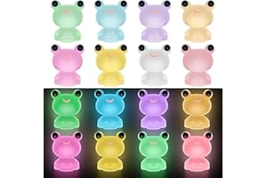 Tindobewan 50 PCS Tiny Frog Glow in The Dark Mini Resin Frogs Miniature Plastic Frog Figures for Craft, Garden Decor, Home Decorations(Luminous Tiny Frog 8 Colors S2)