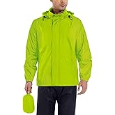 GIISAM Men’s Rain Jacket with Hood Lightweight Rain Coats Waterproof Raincoat Packable Windbreaker for Hiking Cycling